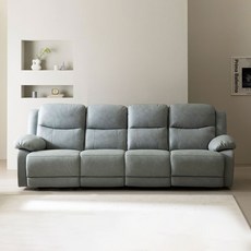 리클라이너 3인 4인 전동리클라이너 침대형, 클라우드, 4인 홈바형 아쿠아블루