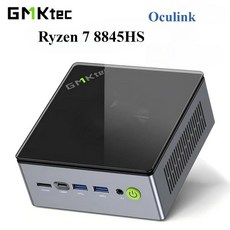 GMKtec 데스크탑 게이머 컴퓨터 K8 Plus Ryzen 7 8845HS Oculink 미니 PC 윈도우 11 프로 DDR5 5600Mhz PCIe4.0 SSD WIFI6 BT, 없음, 없음, 22) DDR5 64GB 1TB SSD - AU