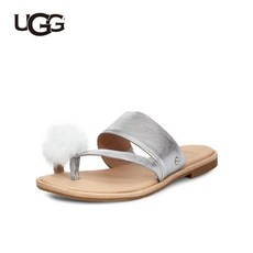 어그 여름 숙녀 샌들 Flat Metallic Fur Ball Sweet Flip Fairy 샌들 and 슬리퍼 1101349