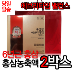 식약처인증 정관장 홍삼정 에브리타임 밸런스 10ml x 30개입 6년근홍삼 면역력 피로개선 향산화 홍삼효능 기력회복에좋은 식품 부모님선물 설날 추석 명절 새해, 2박스=할인[특가], 2개, 300ml