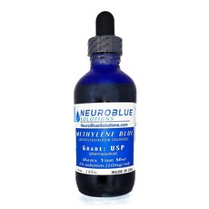 NeuroBlue Solutions: 메틸렌 블루 제약 등급 99.99% 드로퍼 포함 USP 등급 포름알데히드 없음 중금속 프리 (113.4g(4온스)