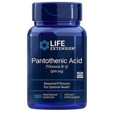 Life Extension Pantothenic 판토텐산 비타민 B-5 500mg 100정, 1병