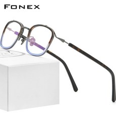 가볍고 튼튼한 티타늄 안경테 FONEX 아세테이트 안경 프레임 남자 2021 빈티지 레트로 광장 처방 여성 근시 광학 F85665