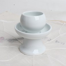 술잔 받침 세트 백자 제수용 다기잔 주기 다도잔 소주잔 60ml, 1세트
