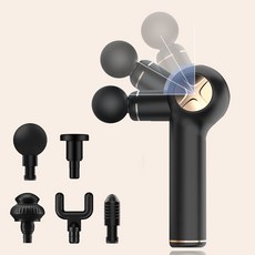 Fman 프맨 M3 각도 조절가능한 무선 마사지건 헤드 5종, 블랙
