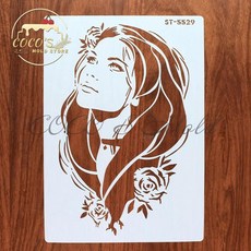 케이크 스탠실 패션 레이디 디자인 DIY 플라스틱 스크랩북 그림 그리기 템플릿 스텐실 장식 도구 A4 사이즈 4 가지 스타일, 없음, 4. ST-5529, 1개