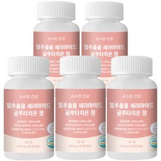 순수한건강 세라마이드 글루타치온 밀 추출물 글루코실 엘라스틴, 5개, 60정 - 세라마이드분말