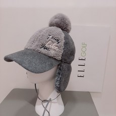 엘르골프 귀달이 보아털 방울캡모자 6g-87407820# 모자, 그레이