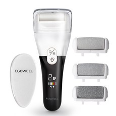 이고웰 전동 발 각질제거기 egowell_F01 + 나노글라스 풋케어, 화이트