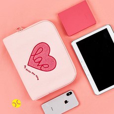 친구 생일 선물 핑크 하트 노트북 파우치 방수 제작 여성서류가방 상세페이지참조() 15인치