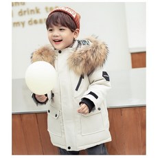 해피숑 아동 패딩 남아 도톰한 흰 오리털 주니어 아기 코트 겨울옷 A-G1109-03