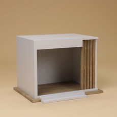 마츠카사 강아지 친환경 원목 모노하우스 type.B 강아지집, 1개, 화이트