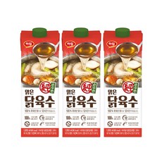 하림 순수한 맑은닭육수 1000ml 3팩, 1L, 3개