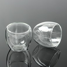 이중유리찻잔 내열 이중유리 투명 찻잔 2p 80ml, 상세 참조, 2개
