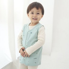 잼베이비 단조끼 로켓블루 아동짧은조끼 톡톡 부드러운 면100%의 한겹조끼 앞전체 똑딱이 오픈패턴 간절기 체온유지 잠바속이나 상하복위에 딱 하나걸쳐도 ok!