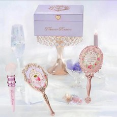 메이크업세트 플라워 노즈 바이올렛 딸기 로코코 쥬얼리 빈 상자 핸드헬드 메이크업 미러 헤어 액세서리 클립 5 개 세트, [01] FLOWER 5피스, 1개