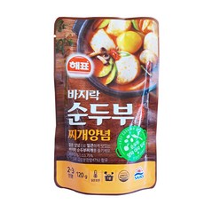 해표 바지락 순두부 맛집 찌개양념 120g 1팩, 단품, 단품