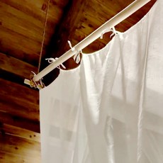 침실캐노피 팬션 호텔 모텔 모기방지 동남아 컨트리 유럽식 접착식입구 탱크탑 침대커튼 마사 모기장 문주문제작, 흰색 두꺼운 실 레이스 업 상단