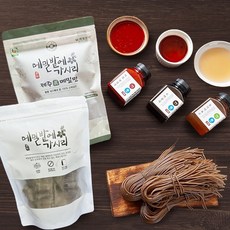 [소스 증정] 제철진미 메밀밭에가시리 제주 메밀면 350g 1개 (진메밀면/납작면 택1), 진메밀면 350g 1개 (비빔양념장 증정)