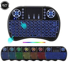 키보드 I8 백라이트 영어 에어 마우스 2.4GHz 무선 터치 패드 핸드 헬드 스마트 TV 박스 H96 max PC Xbox 리튬 배터리 포함, [01] no backlight, 1개