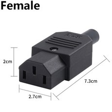 IEC320 블랙 암수 도킹 플러그 커넥터 재배선 가능 전원 커넥터 3 핀 AC 소켓 10A 250V C13 C14 플러그, 1개, 2) female