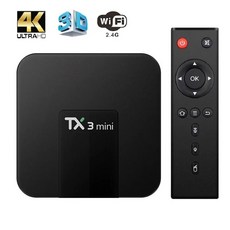 디빅스플레이어 2021 미니 스마트 TV 안드로이드 Amlogic 4K 와이파이 셋톱 스트리머 미디어 TX3, 3.Eu 플러그 - 1GB 8GB - 미니디빅스