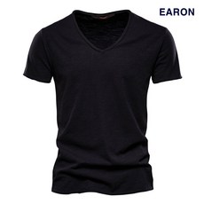 [EARON] 브이넥 링클 반팔 티셔츠