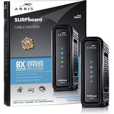 ARRIS SURFboard(8x4) DOCSIS 3.0 케이블 모뎀 Cox Spectrum Xfinity 등에 승인됨(SB6141 Black)(갱신), Black_Max Download Speed: 343