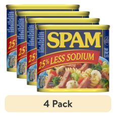 Spam 25% Less Sodium 저염 스팸 340g 4개입 [원산지:미국]