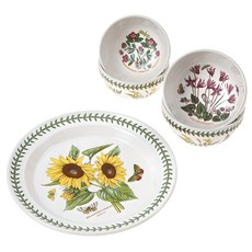 PORTmeIRION 波特玫琳恩 植物園入門餐具, A, 大盤子+飯碗 2入+大碗 2入, 1組