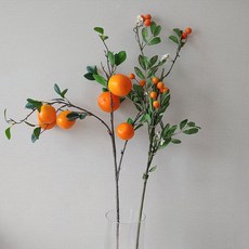 가을겨울장식 미니귤가지조화 감귤조화 인조 꽃꽃이 벽장식 과일모형, 귤가지-대형