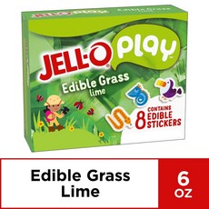 JELL-O 젤로 플레이 먹는 라임 잔디 Play Edible Grass Lime Gelatin Mix 4개입 6oz(170g) 2팩, 1개
