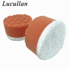 Lucullan 이중 사용 육각 그립 핸드 어플리케이터 패드 한쪽 폼 다른 쪽 마감 극세사 3.5 인치, 2 Dual Applicators, 1개