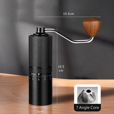 그라인더 커피 원두 분쇄기 올 코어 미끄럼 스틸 방지 메탈 스테인리스 6 및 디자인 바디 CNC 휴대용 5 7 에스프레소, Black 7 Core, 6) M Black 7 Core