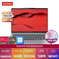 레노버 아이디어패드 Slim5 14AHP9 83DB000DKR WIN11 직장인 가성비 노트북, WIN11 Pro, 16GB, 512GB