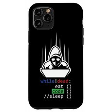 iPhone 11 Pro Dead Hacker Eat Code Sleep 프로그래머 Coder Coding Nerd Gift Case, 단일옵션