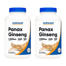 뉴트리코스트 파낙스 진생 인삼 1000mg 240캡슐, 120회분, 2개