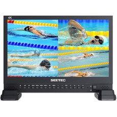 SEETEC 방송용 모니터 IPS UHD 3840x2160 SDI 입력 출력 4xHDMI 쿼드 스플릿 디스플레이가 포함된 4K156 9HSD 15.6인치 방송 LCD Q1646, 1개