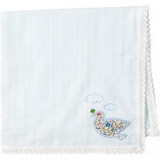 [인터 모드 유진구 리버티 아트 패브릭] 여성 거즈 손수건 작은 새 19005177B 블루 일본 42cm × 43cm (FR
