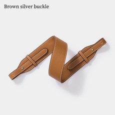 에블린호환 볼리드 린디가죽 스트랩 교체 가방끈 고급형 가죽, Brown silver buckle, 1개 - 로에베스트랩