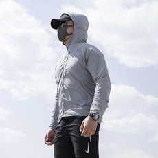 캠핑 휴대용 육군 팬 전술 피부 윈드브레이커 재킷 남성 야외 하이킹 태양 보호 의류 여름 얇은 빠른 건조 후드 탑 코트, 01 Gray_03 L