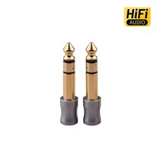 YYTCG HIFI 24K 도금 하이파이 6.35 to 3.5mm 변환 젠더 그레이, 2개 - shiodac