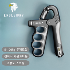 DP동봉국제무역 강도조절 스마트 카운트 손목운동 악력기, 그레이, 1개 실버, 1개