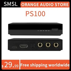 SMSL PS100 다기능 오디오 컨버터 HDMI ES9023 DAC 칩 홈 자동차 음악을위한 높은 Peformance 전원 시스템, 01 Black - smsl