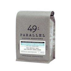 49th Parallel Coffee Roasters 커피 로스터기 해외커피 기계 49번째 평행 로스터 미들 스쿨 에스프레소 통 원두 고메 미디엄 로스트 12온스 Q129583, 1개