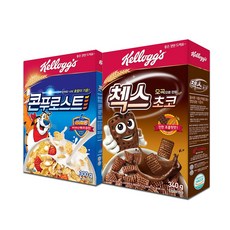 켈로그 소용량 시리얼 콘푸로스트 + 첵스초코, 300g, 340g
