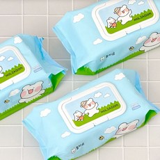 놀자곰 엠보싱 물티슈 72매 1박스 12개입 70GSM 소프트한촉감, 70g