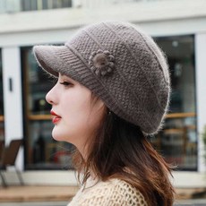 Mujer Invierno knit 앙고라꽃 챙모자 4color