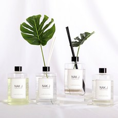 나크제이 몬스테라 디퓨저 선물 500ml x4/방향제, 17_파인(소나무)x4+몬스테라 조화x4