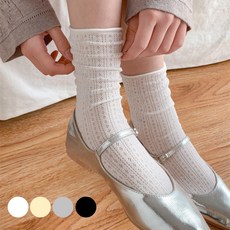 바디랜드 데일리 시스루 펀칭 양말 4켤레